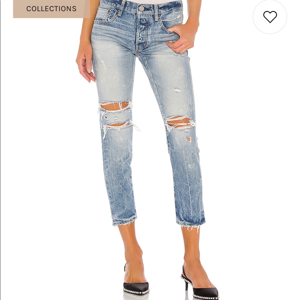 Moussy Light Blue Distressed Skinny Jeans